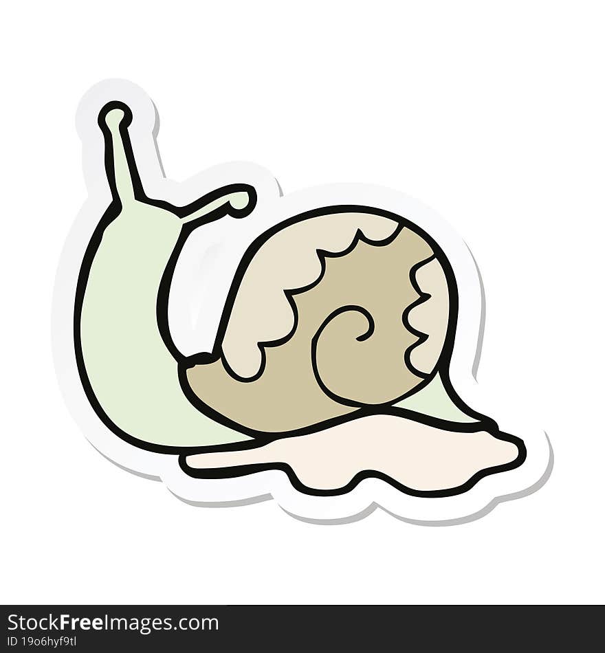 sticker of a cartoon snail