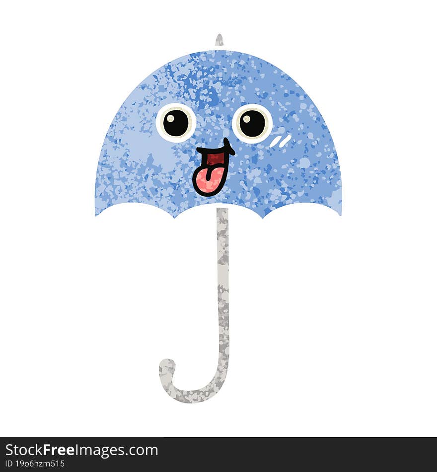 retro illustration style cartoon umbrella