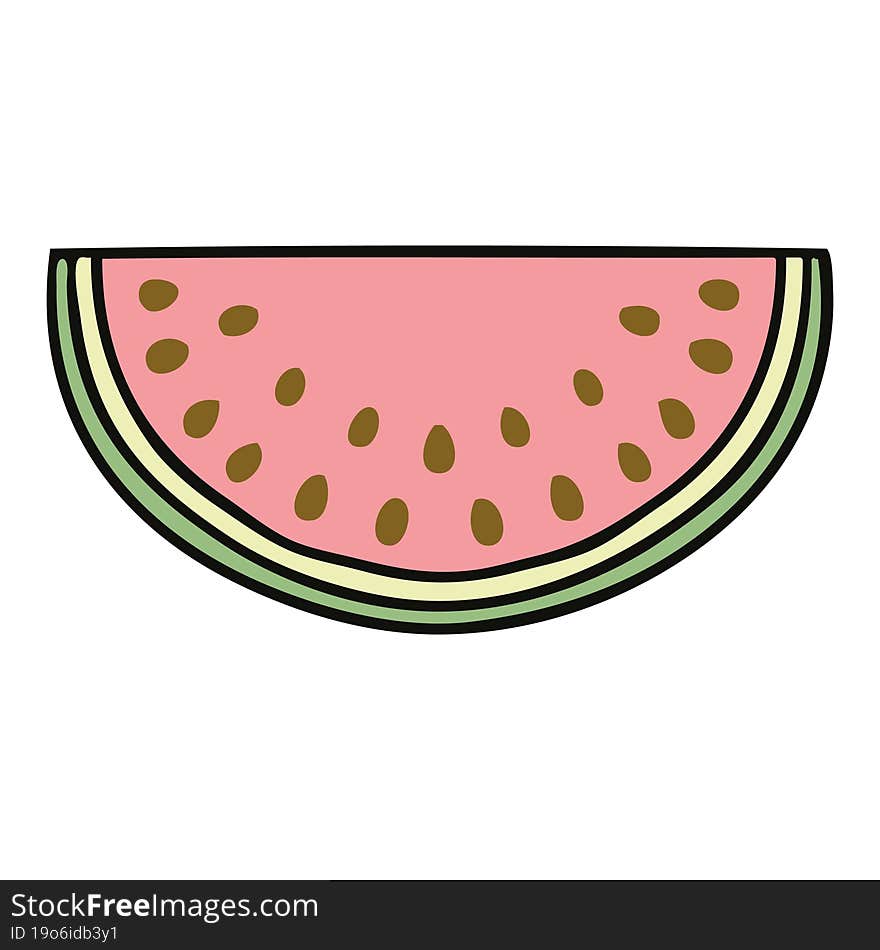 quirky hand drawn cartoon watermelon