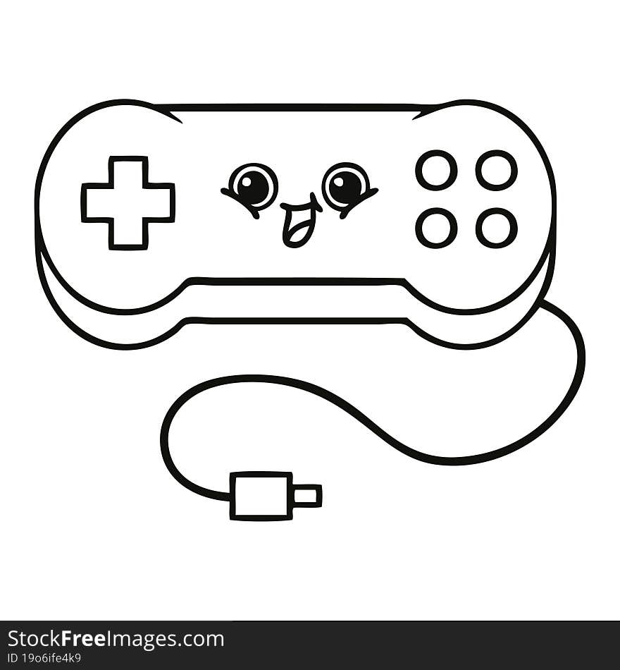 line drawing cartoon game controller