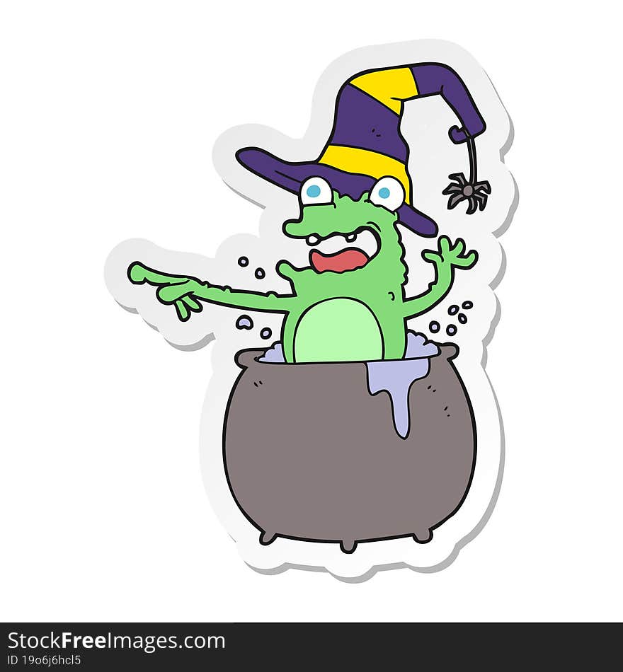 sticker of a cartoon halloween toad