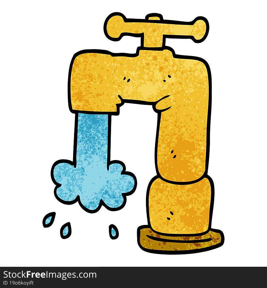 cartoon doodle pouring faucet