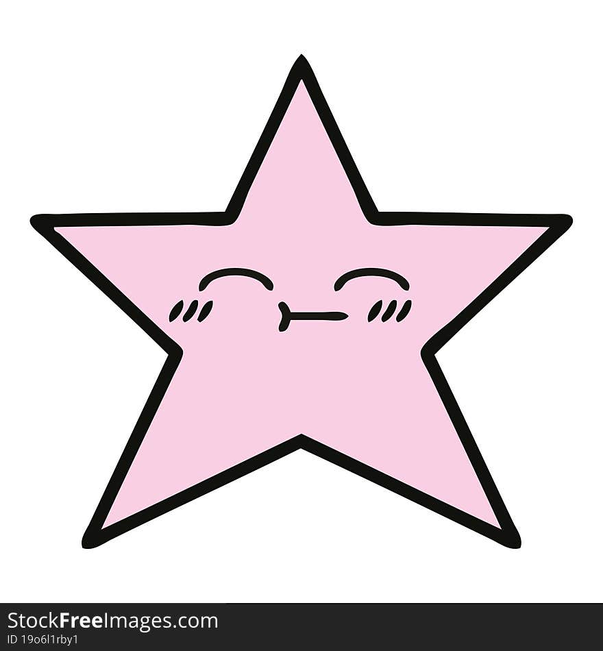 cute cartoon of a star fish. cute cartoon of a star fish