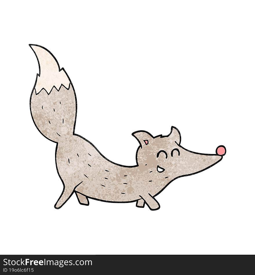 textured cartoon little wolf