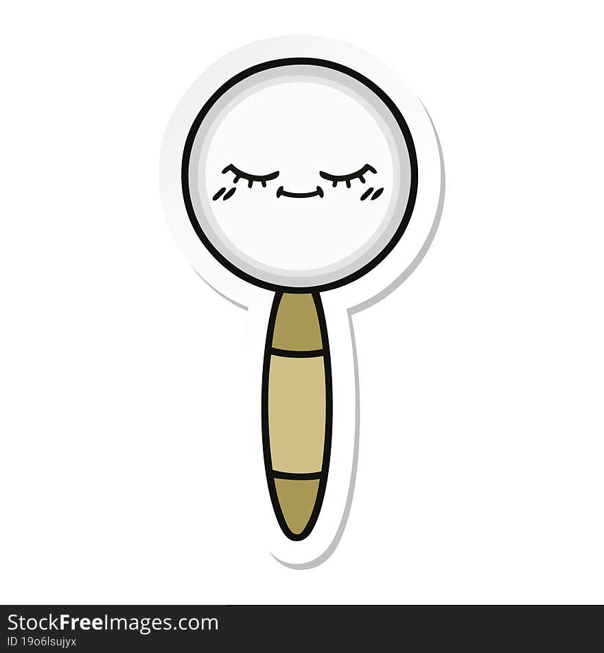 Sticker Of A Cute Cartoon Magnifying Glass