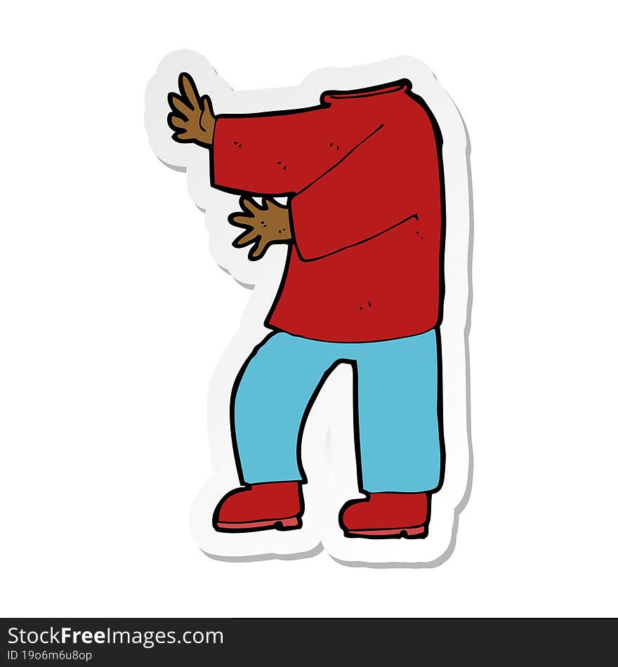 Sticker Of A Cartoon Male Body