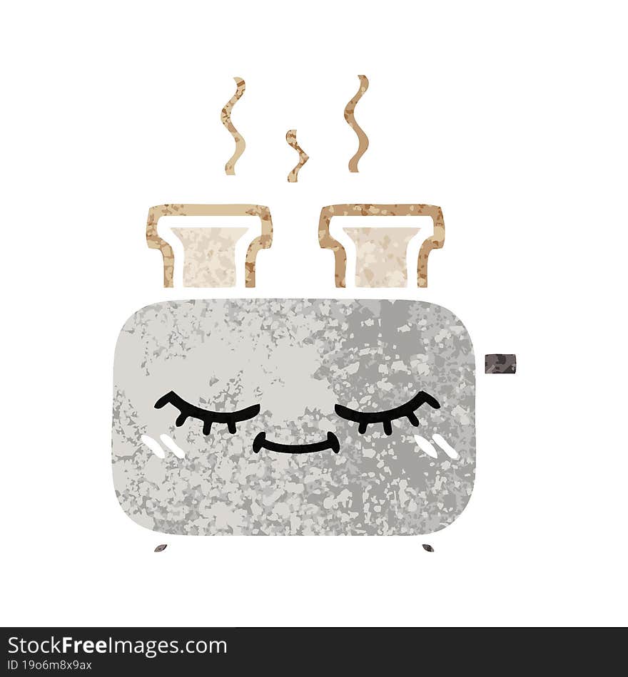 retro illustration style cartoon of a of a toaster