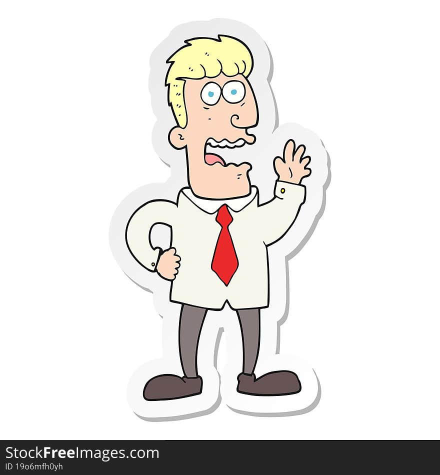 sticker of a cartoon businessman