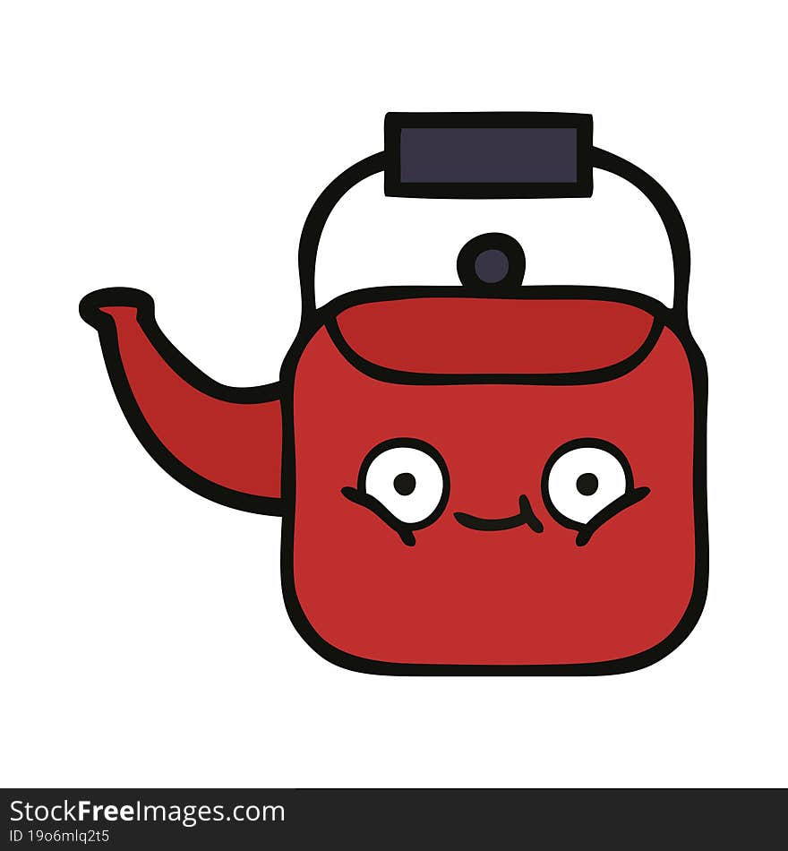 cute cartoon of a kettle. cute cartoon of a kettle