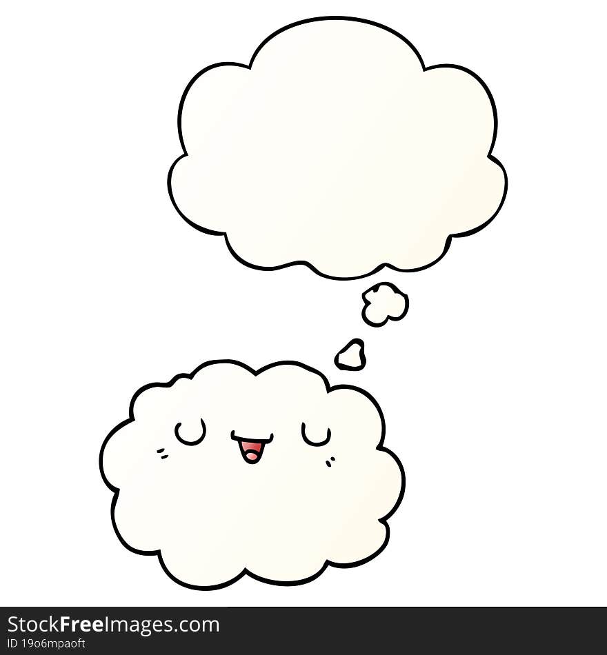 Cartoon Cloud And Thought Bubble In Smooth Gradient Style