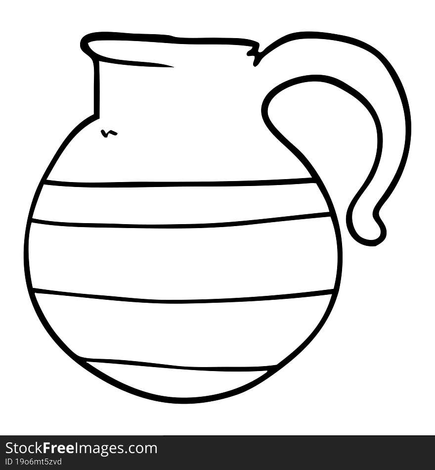 Line Drawing Cartoon Of A Jug