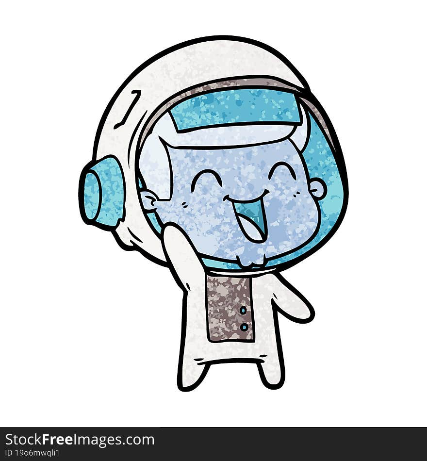 happy cartoon astronaut. happy cartoon astronaut