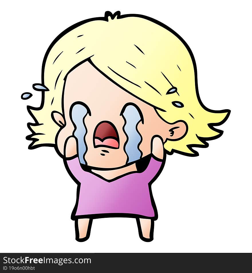 cartoon woman crying. cartoon woman crying