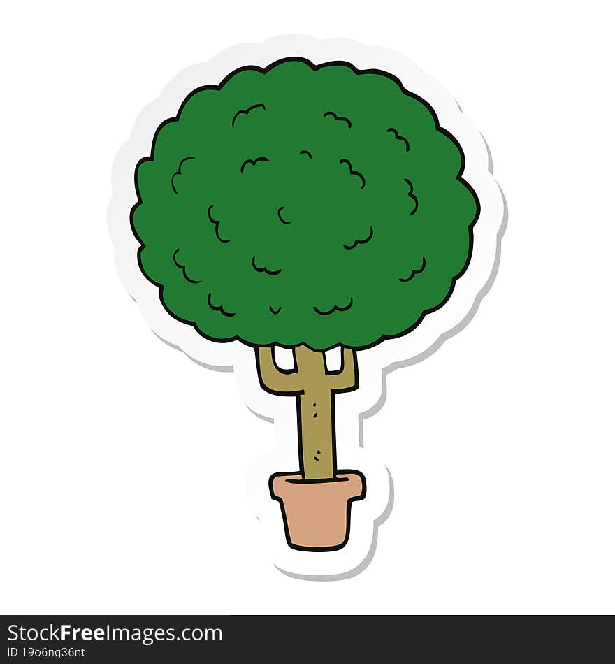 sticker of a cartoon tree