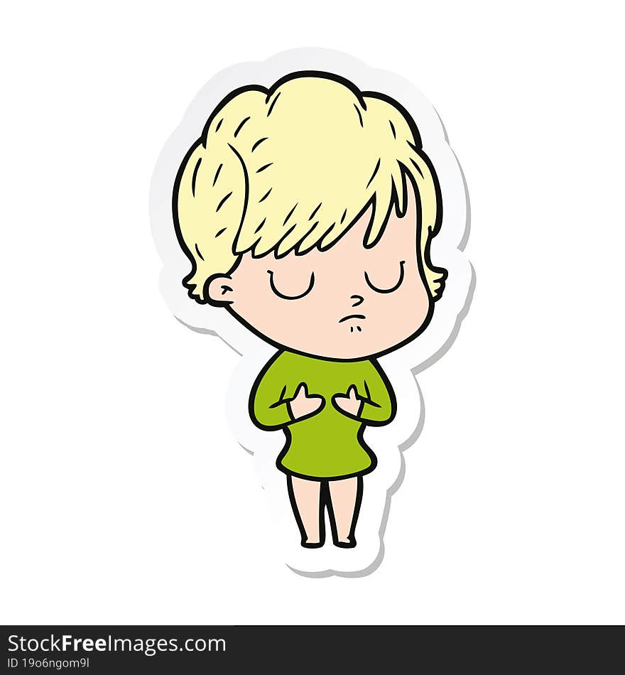 sticker of a cartoon woman