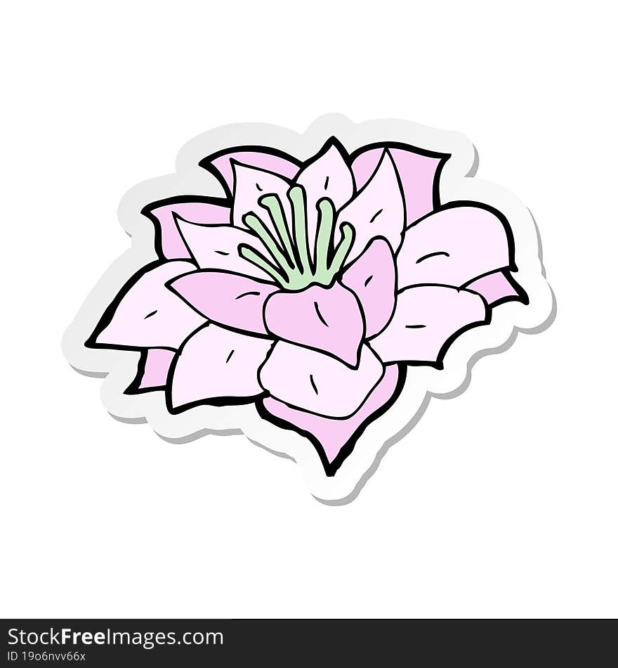 sticker of a cartoon flower