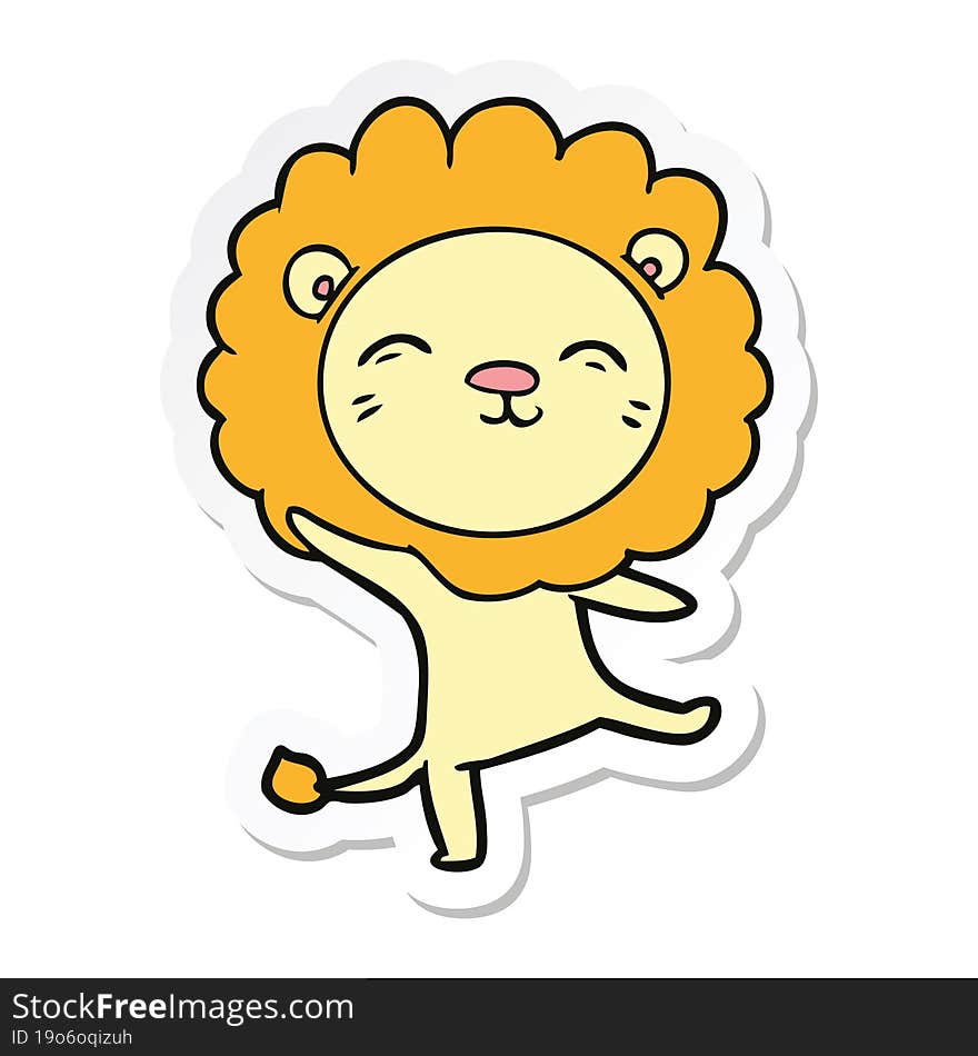 Sticker Of A Cartoon Lion