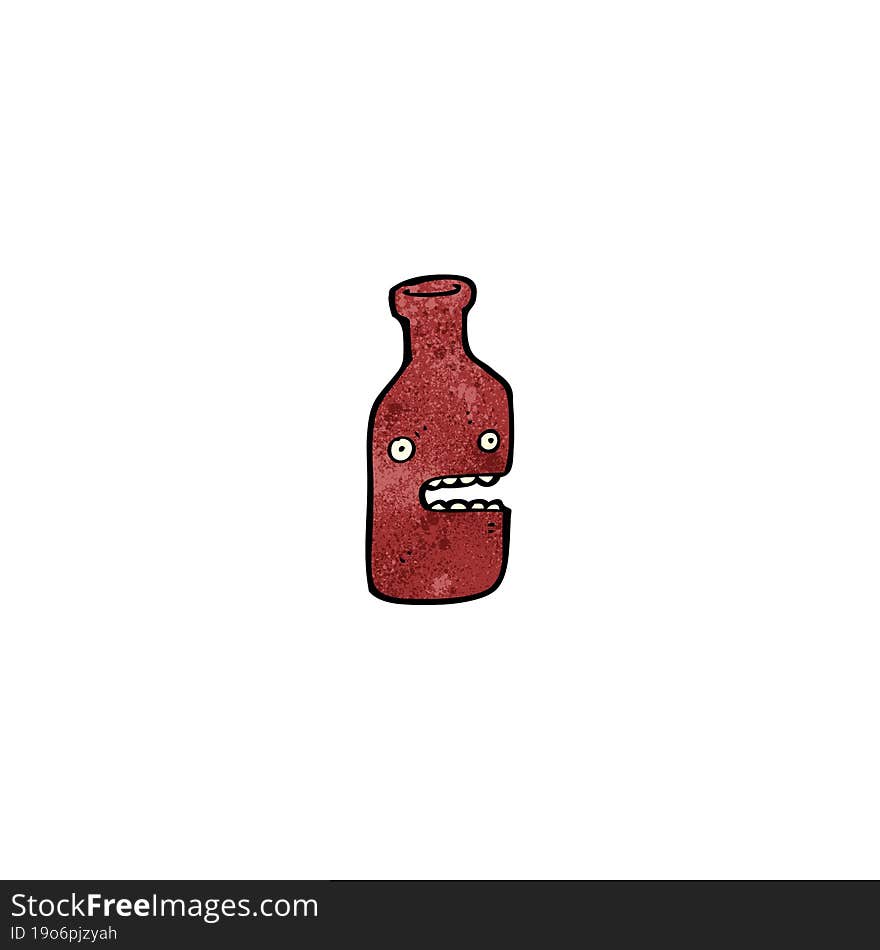 cartoon red wine bottle