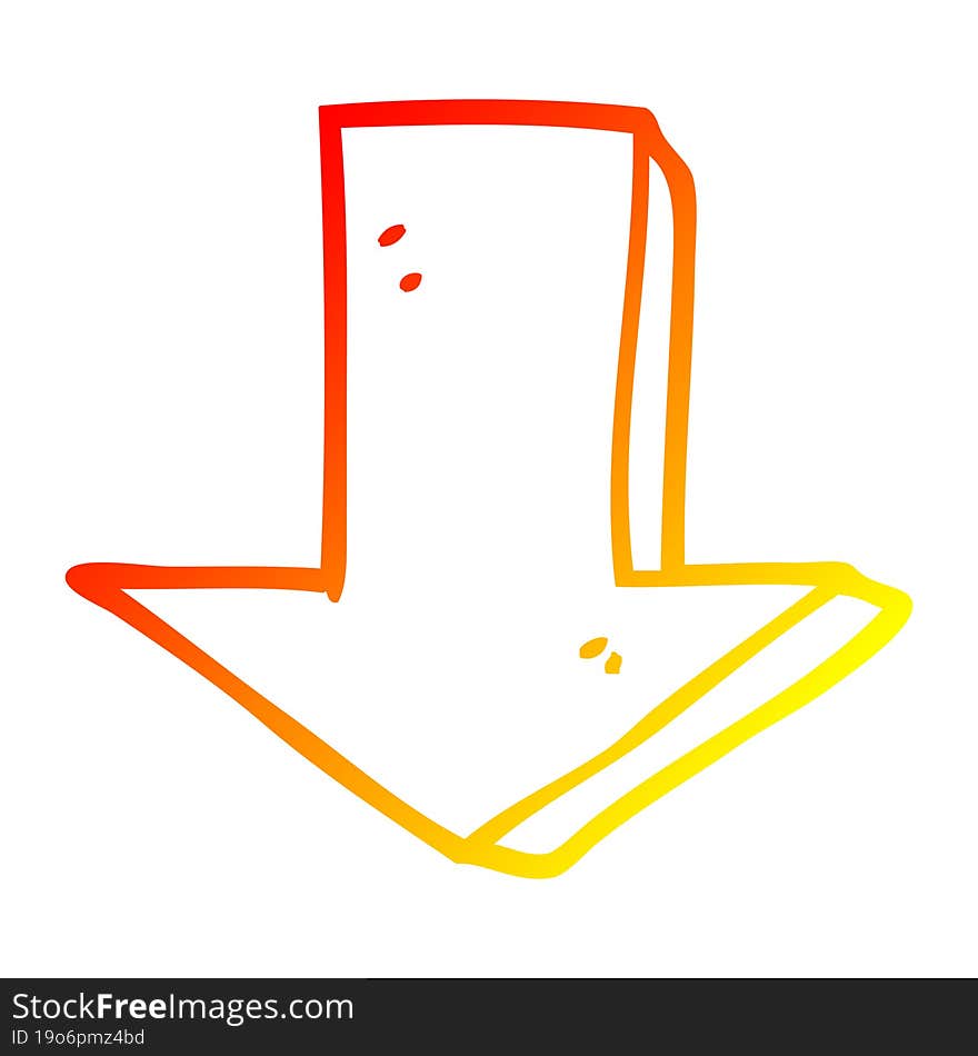 warm gradient line drawing cartoon pointing arrow