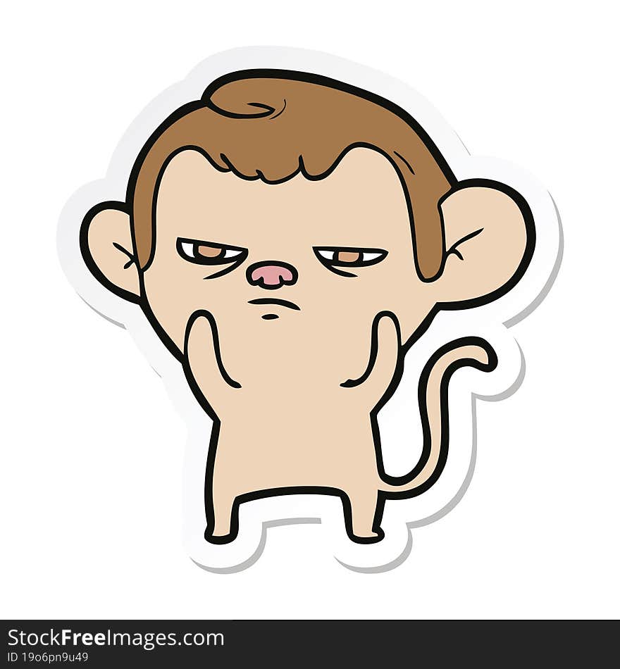 sticker of a cartoon monkey