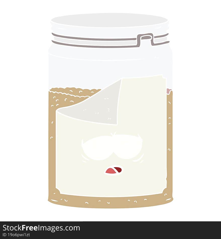 flat color style cartoon glass jar