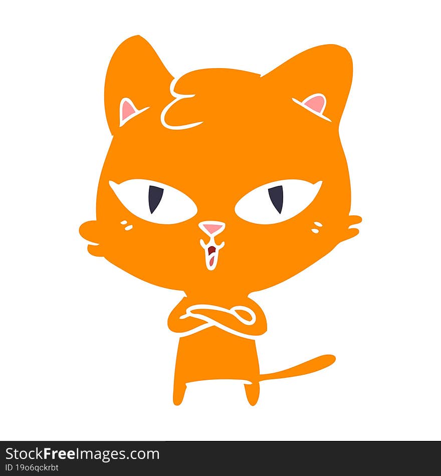 flat color style cartoon cat