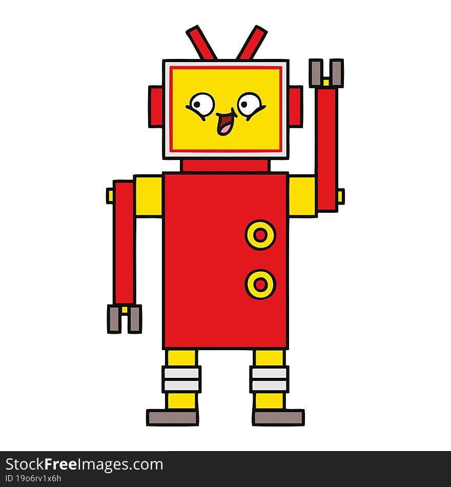 cute cartoon of a robot. cute cartoon of a robot