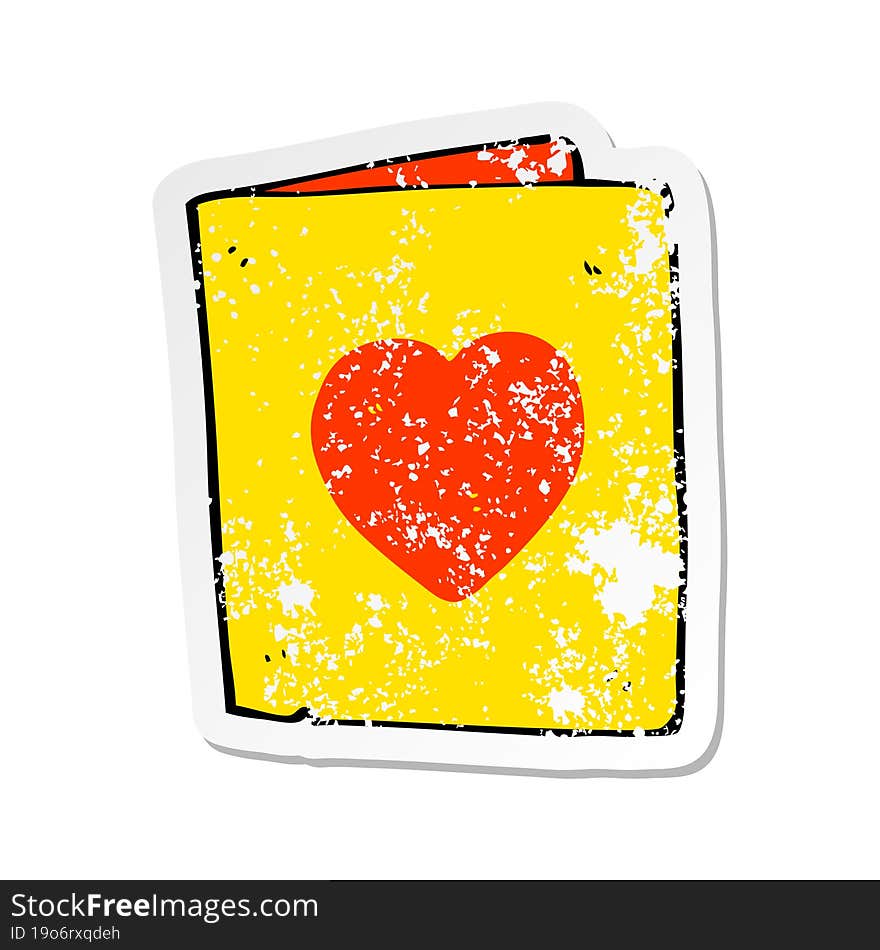 retro distressed sticker of a cartoon folded card