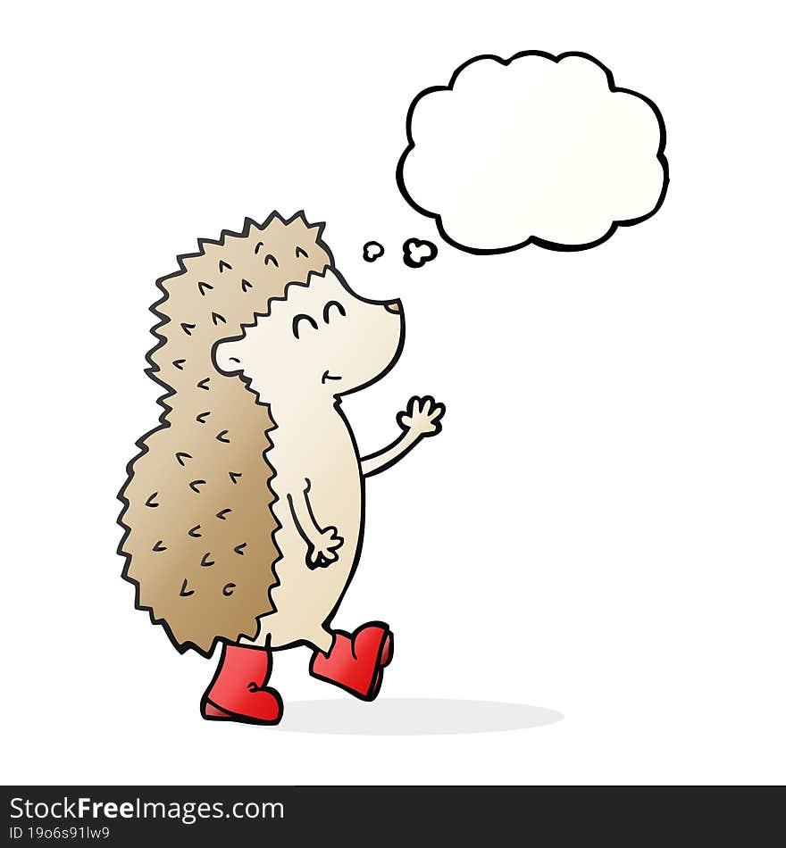 cute thought bubble cartoon hedgehog