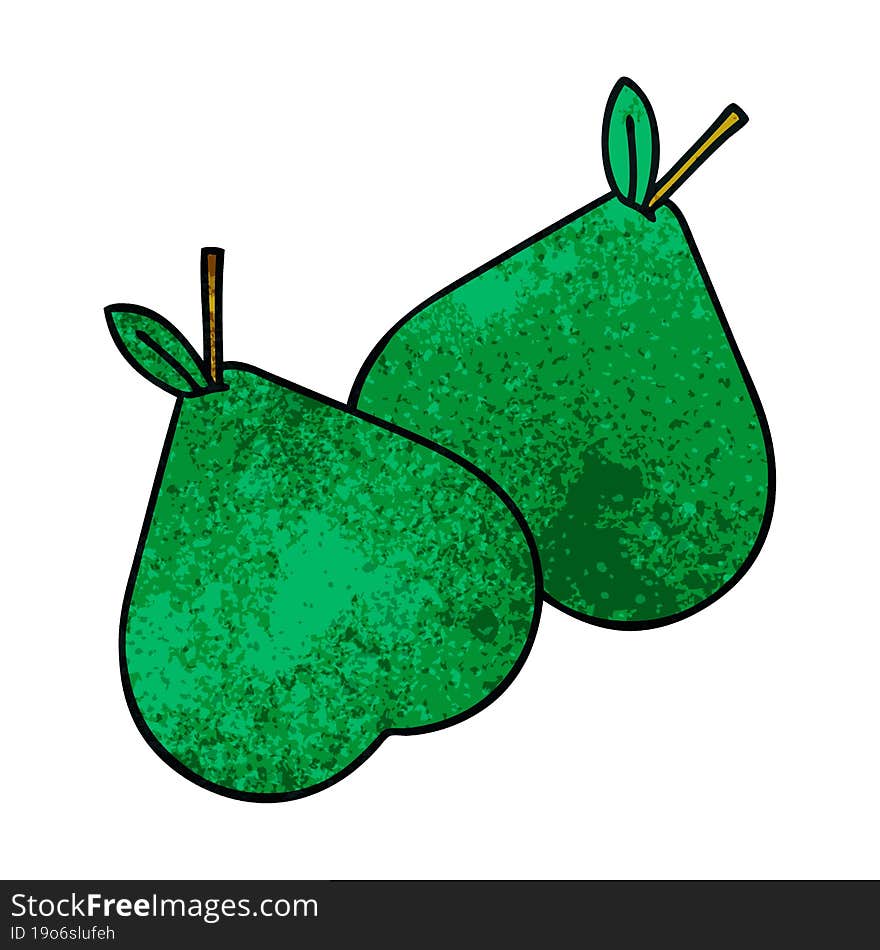 Retro Grunge Texture Cartoon Pears