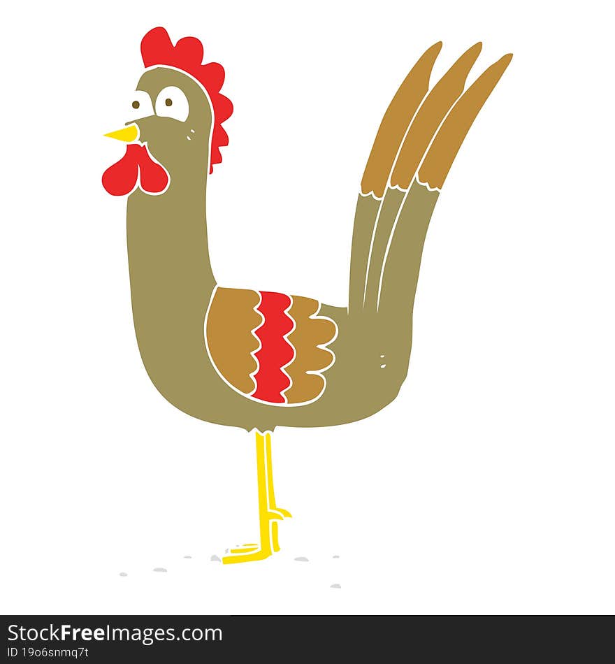 flat color illustration of a cartoon chicken