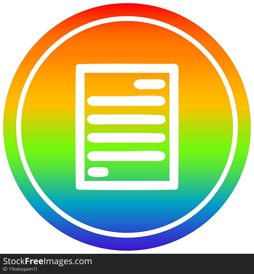 Official Document Circular In Rainbow Spectrum