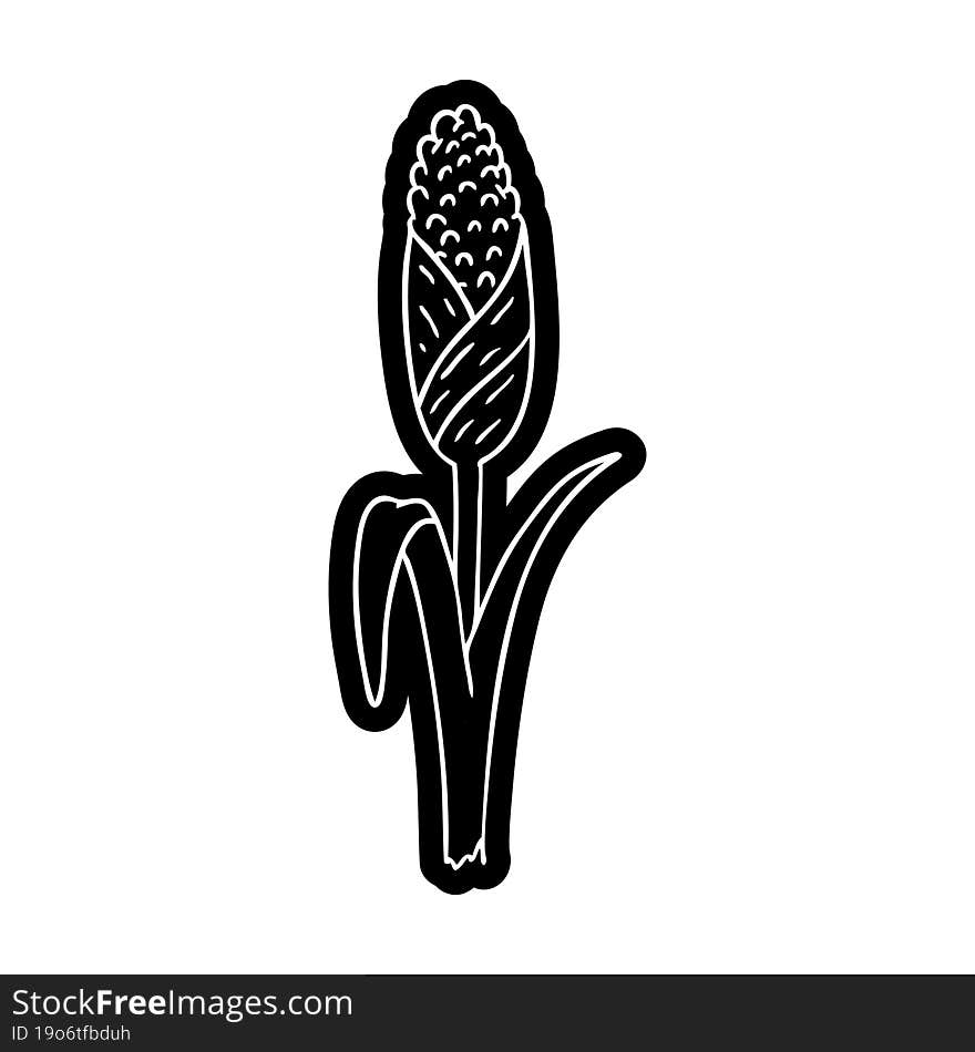 Cartoon Icon Drawing Of Fresh Corn On The Cob