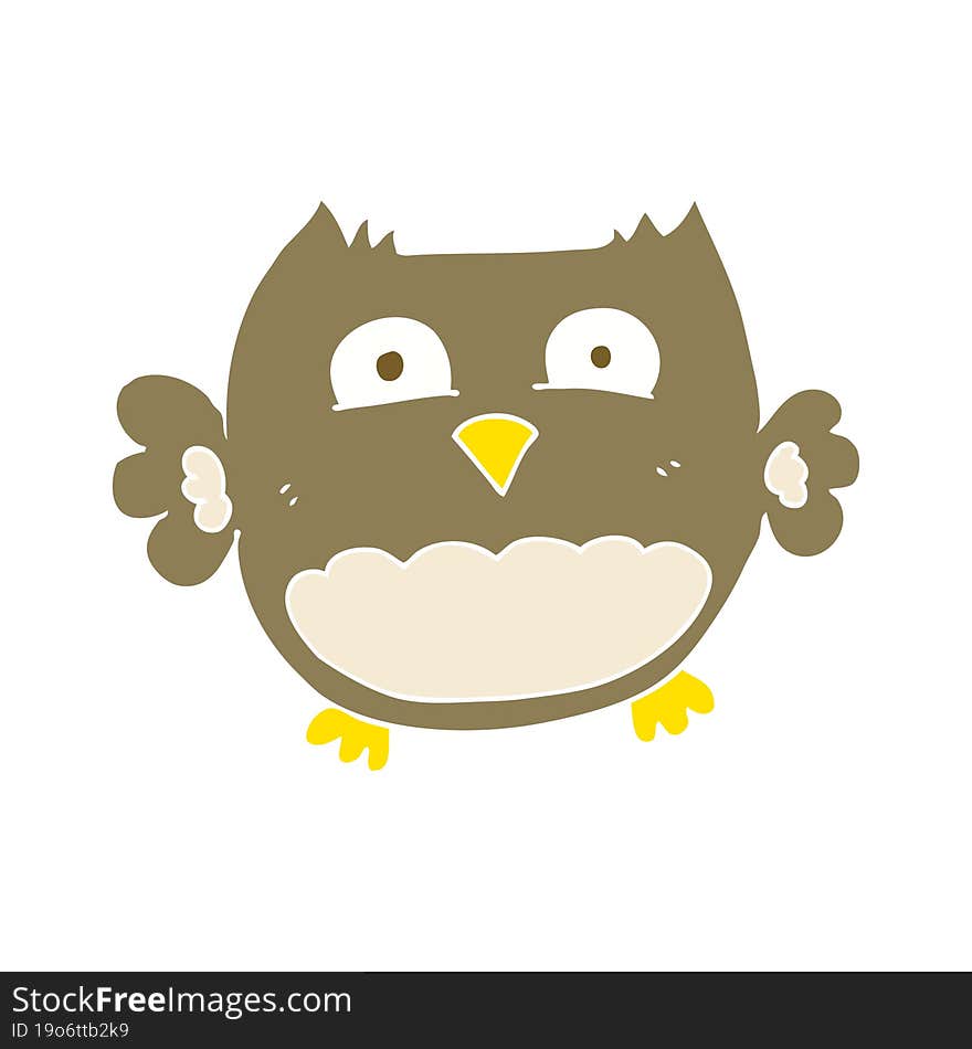 flat color illustration of owl. flat color illustration of owl