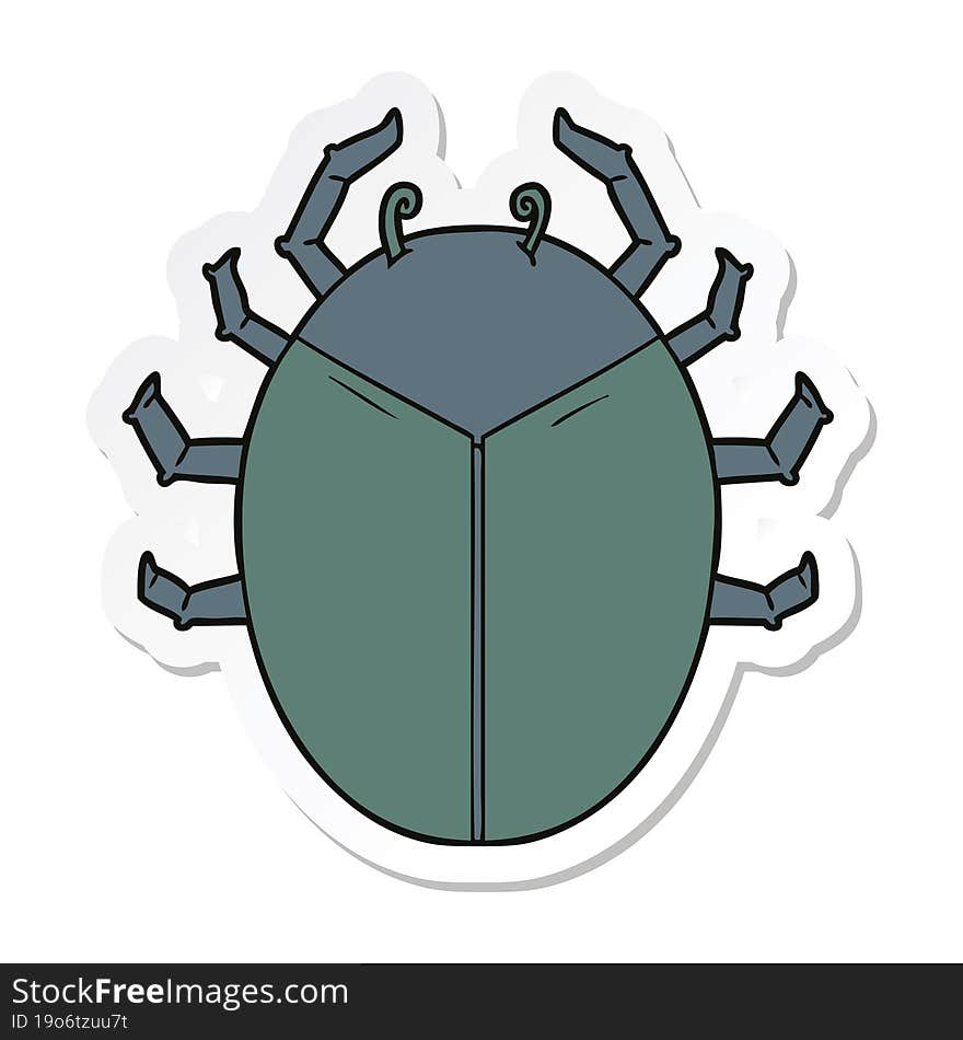 sticker of a giant bug cartoon