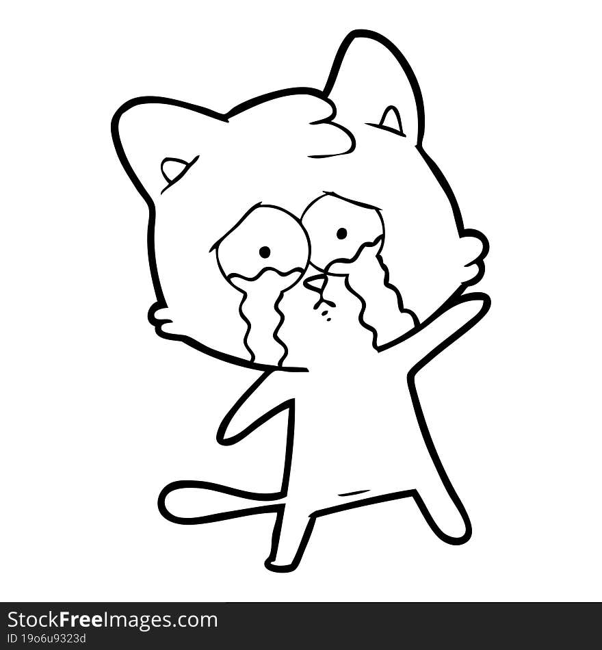 crying cartoon cat. crying cartoon cat