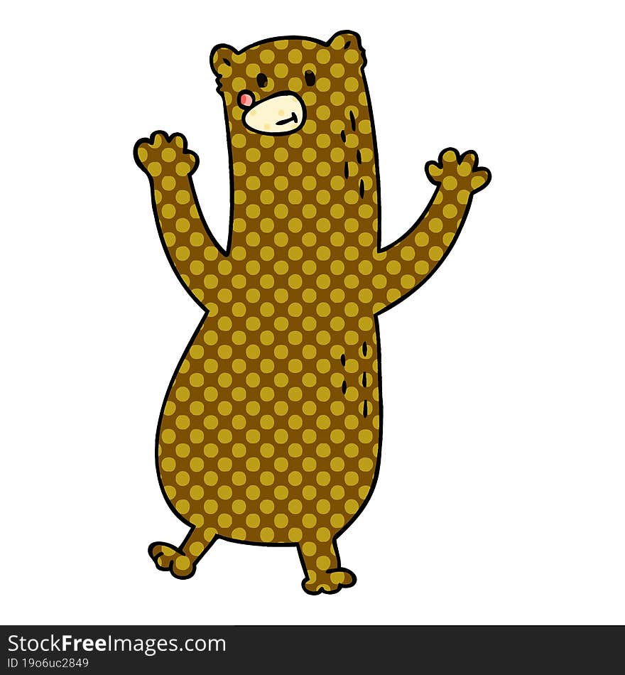 quirky comic book style cartoon bear