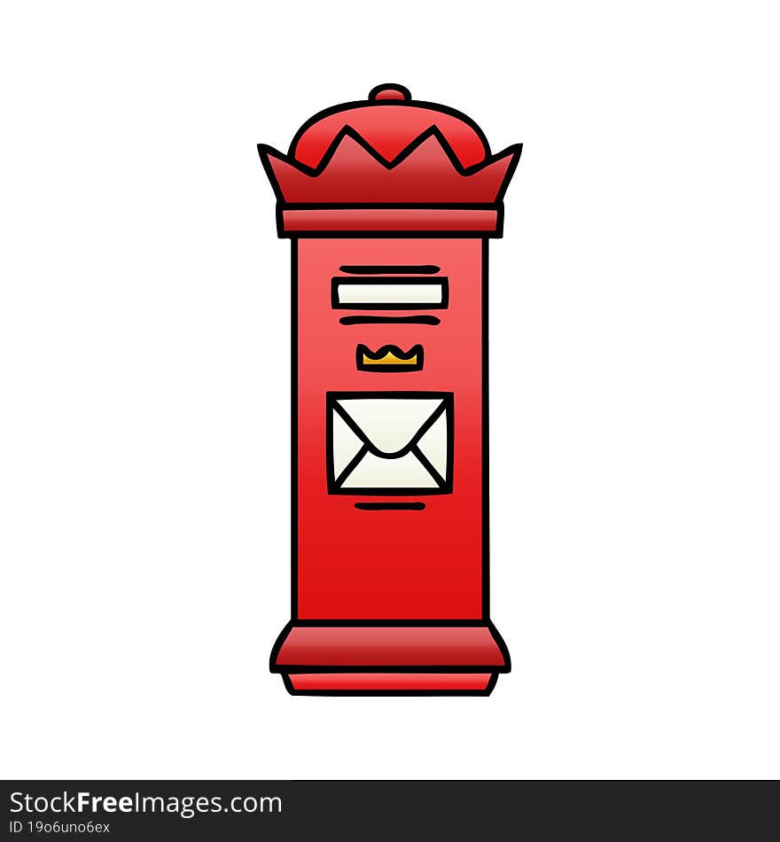 Gradient Shaded Cartoon British Post Box