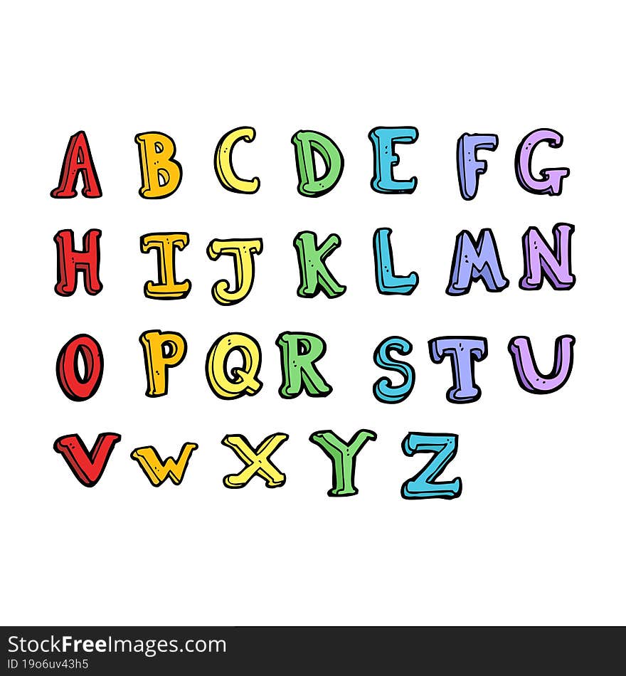 cartoon alphabet