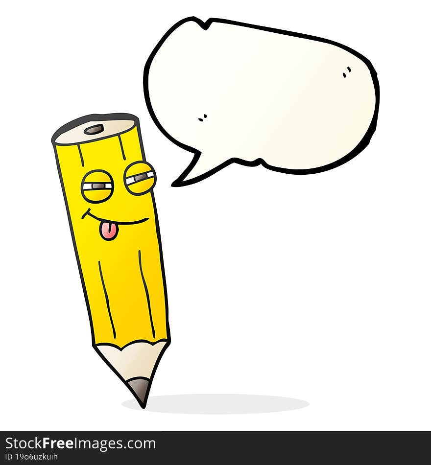 sly speech bubble cartoon pencil