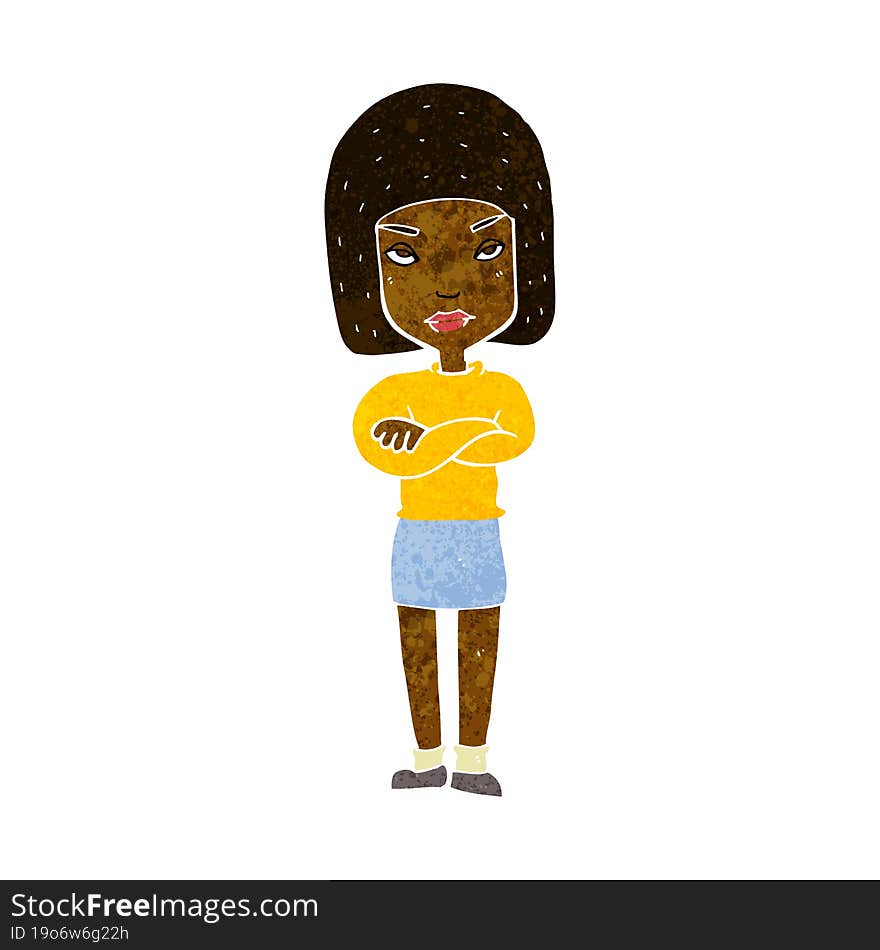 Cartoon Woman With Crossed Arms