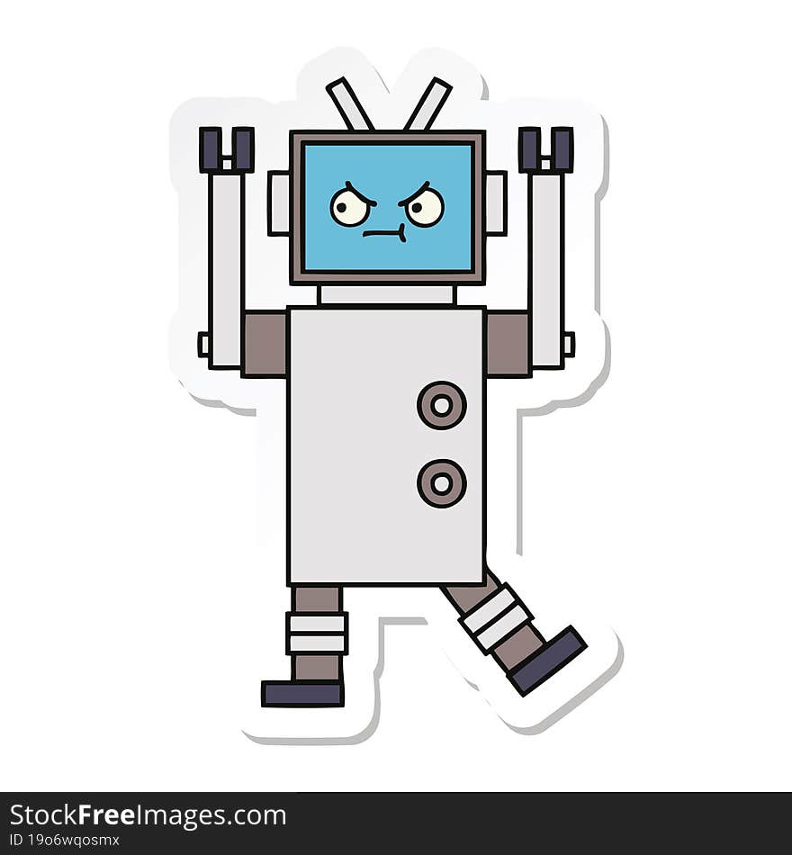 sticker of a cute cartoon robot