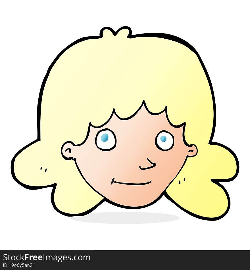 cartoon happy female face