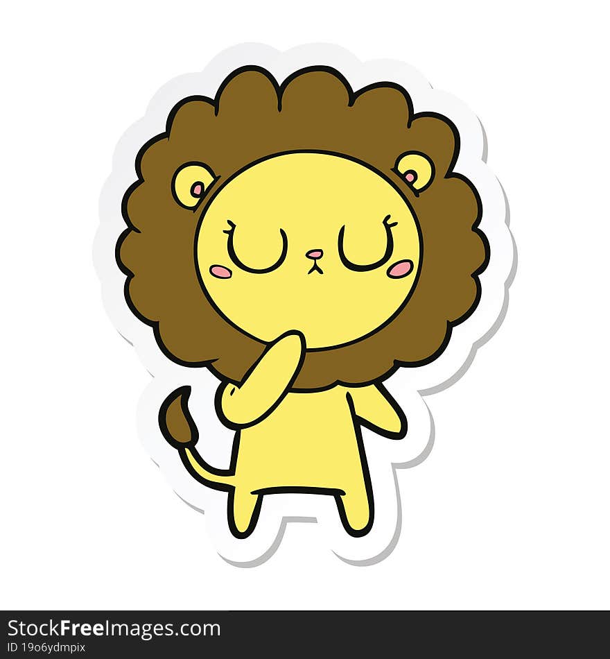 Sticker Of A Cartoon Lion