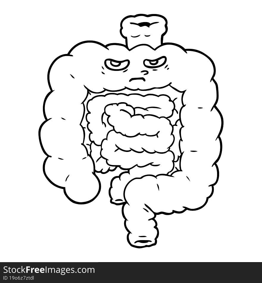 cartoon intestines. cartoon intestines