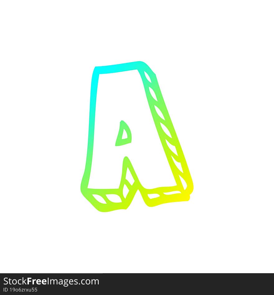 cold gradient line drawing cartoon letter a