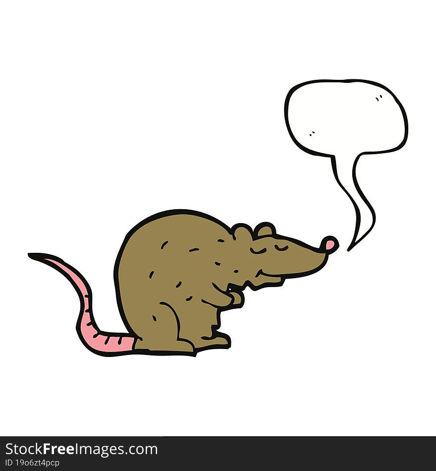 Cartoon Rat With Speech Bubble