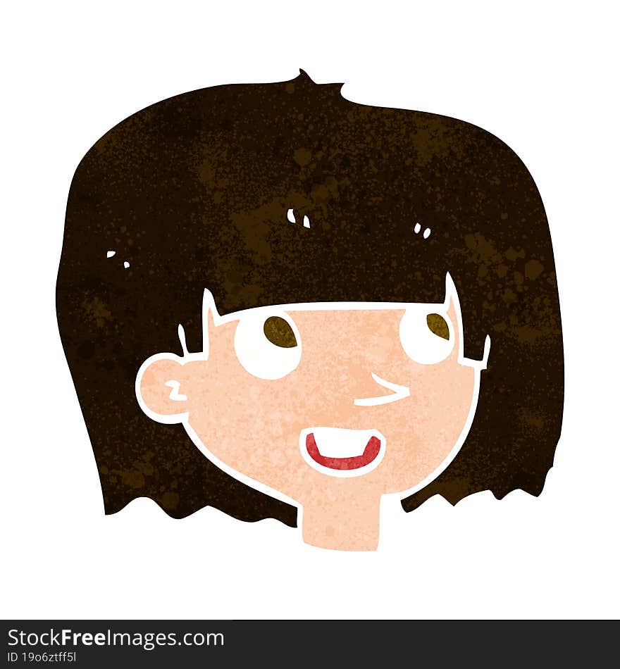 Cartoon Happy Female Face