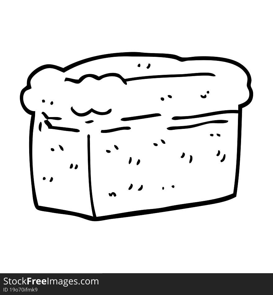 line drawing cartoon loaf of bread