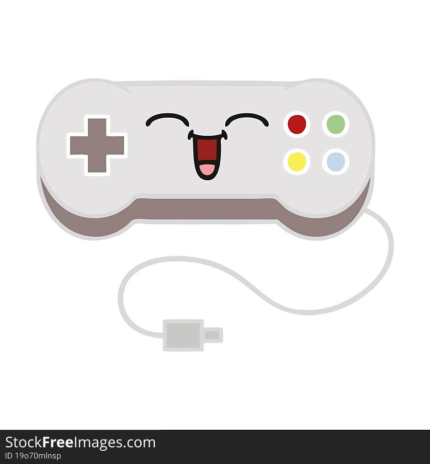 Flat Color Retro Cartoon Game Controller